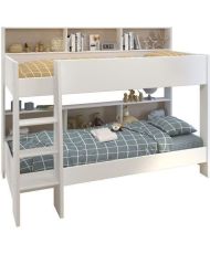 Etagenbetten für Kinder – Eiche und Ombre White – inklusive Boxspringbetten – 2 x 90 x 200 cm
