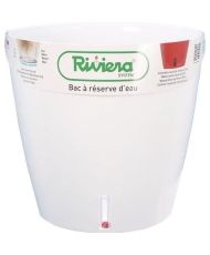 Runder Blumentopf aus Kunststoff – Ø 31 cm – 14,5 L – Weiß