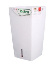 Pot de fleurs carré en plastique - 28 x 28 x 52 cm - 31 L - Blanc