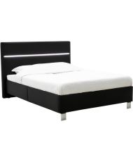 LUMIA Erwachsenenbett 140 x 190 cm – LED – Schwarzes Kunstleder