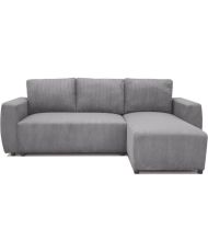 Canapé d'angle convertible réversible 3-4 places - velours côtelé Anthracite - Coffre de rangement - 224 x 155 x 85 cm