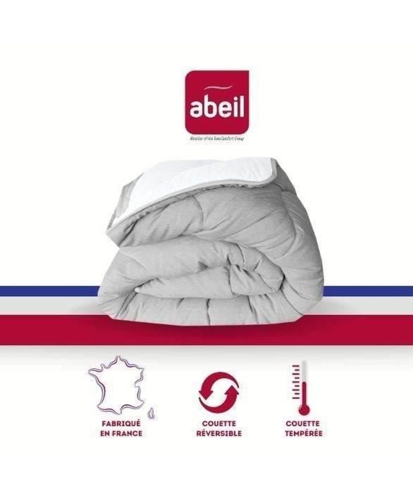 ABEIL gemäßigte Bettdecke 140 x 200 cm – Weiß und Grau meliert ABEIL gemäßigte Bettdecke 140 x 200 cm – Weiß und Grau meliert