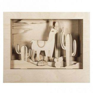 3D Decorative wood frame - 24 x 20 x 6.9 cm - Lama