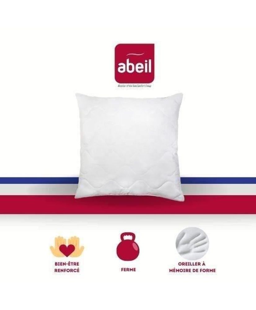 ABEIL Oreiller à mémoire de forme matelassé 60 x 60 cm blanc ABEIL Oreiller à mémoire de forme matelassé 60 x 60 cm blanc