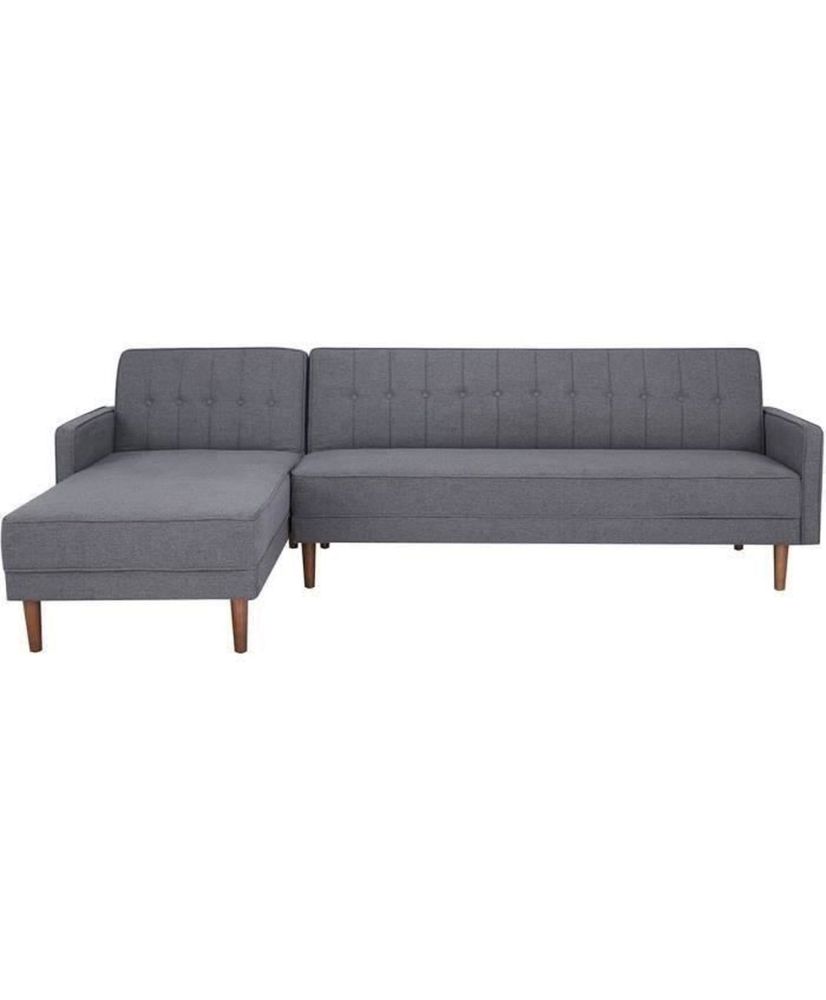 Canapé d'angle convertible 3 places réversible - Tissu gris foncé - Pieds en bois - 286 x 169 x 80 cm - IMANIA Canapé d'angle convertible 3 places réversible - Tissu gris foncé - Pieds en bois - 286 x 169 x 80 cm - IMANIA