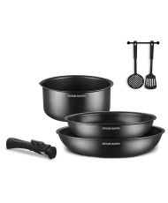 Cookware set - Aluminum - Non-stick - 6 pieces