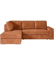 ARTEMIS 4-seater convertible left corner sofa - Terracotta corduroy - 246 x 174 x 96 cm