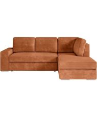 ARTEMIS 4-seater convertible right corner sofa - Terracotta corduroy - 246 x 174 x 96 cm