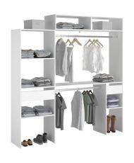 ARTIC EKIPA erweiterbares Ankleidezimmer-Set – Weiß – 2 Kleiderschränke + 2 Schubladen + 1 zusätzliches Element