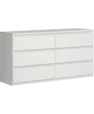 Commode CHELSEA 6 Tiroirs - Couleur blanc mat - 154 x 42,2 x 79,9 cm