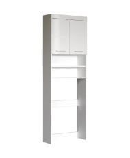  AMANDA Waschmaschinenschrank – 2 Türen – 63 x 24 x 187 cm – Weiß