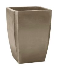 Bac à Arbustes Vase Haut PALMEA 65 L - Double Paroi - Réserve d'Eau Intégrée - 47 x 47 x 65 cm - Taupe