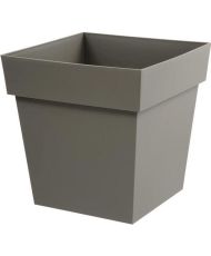 Quadratischer Blumentopf – 39 x 39 x 39 cm – 38 l – Taupe
