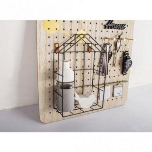Etagère en fil de fer maison 16 x 7 x 25 cm - Noir
