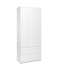 IMAGE7 Schrank – 2 Türen + 2 Schubladen – Mattweiß – 80 x 191 x 40 cm