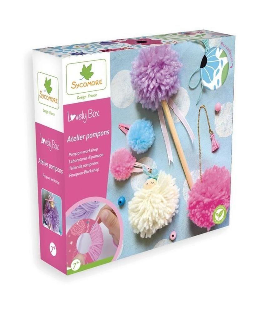 Atelier Lovely Box Petit - Sicomoro - CRE11045 - Pompon in lana - Per bambini dai 7 anni in su