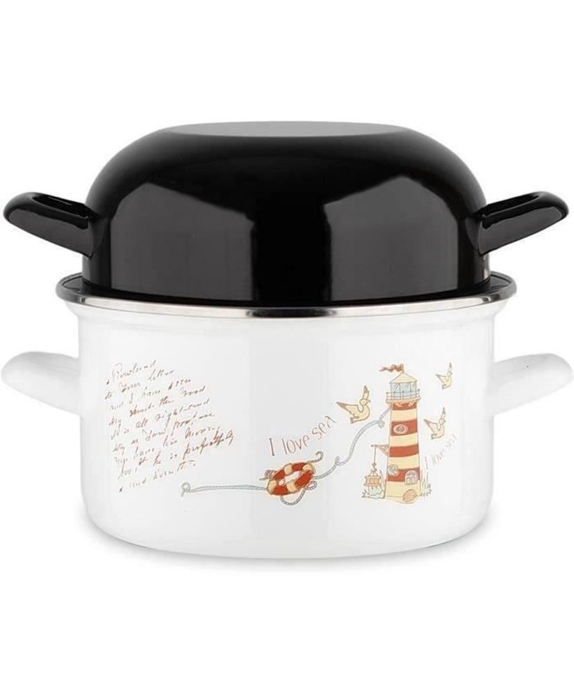 BAUMALU mold pot 20 cm - headlights - Black lid - White BAUMALU mold pot 20 cm - headlights - Black lid - White