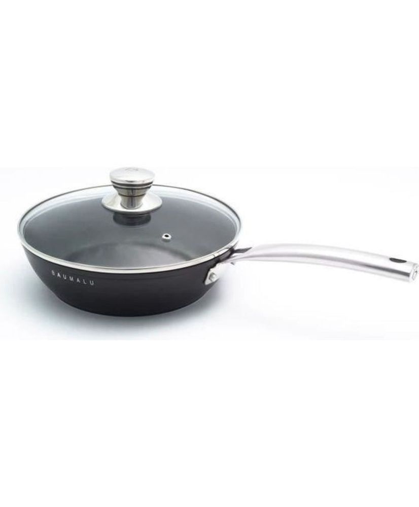 Sartén 28 cm + tapa cristal negra Sartén 28 cm + tapa cristal negra