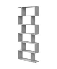 ATHENA Shelf Bookcase - Concrete Gray - 6 niches - 192 x 80 x 24 cm