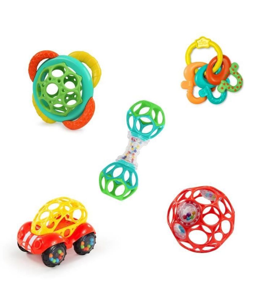 Set sonaglio e anello da dentizione Oball, 5 pezzi Set sonaglio e anello da dentizione Oball, 5 pezzi