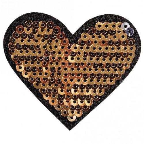 Patch thermocollant avec strass 5 x 4,5 cm - Cœur