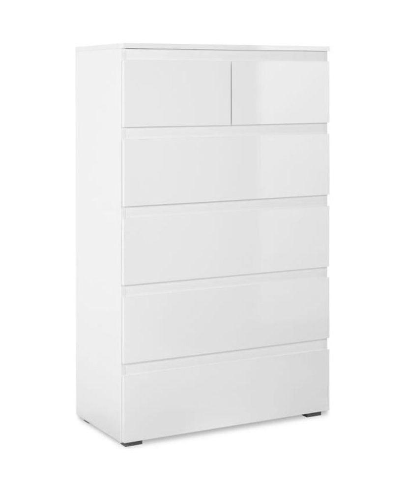 Cassettiera CAPETOWN - bianco lucido - 6 cassetti - 80 x 131,5 x 40 cm Cassettiera CAPETOWN - bianco lucido - 6 cassetti - 80 x 131,5 x 40 cm