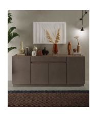 Hohes Sideboard FIRENZE – Bronze und Mercury-Eiche – 4 Türen + 1 Schublade/Design