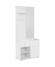Eingangsschrank mit Kleiderschrank IMAGE – weiß – 1 Tür + 1 Schublade – 85 x 195 x 37 cm