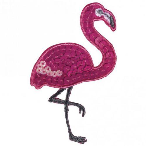 Patch thermocollant avec strass 4,5 x 7,5 cm - Flamant rose Patch thermocollant avec strass 4,5 x 7,5 cm - Flamant rose