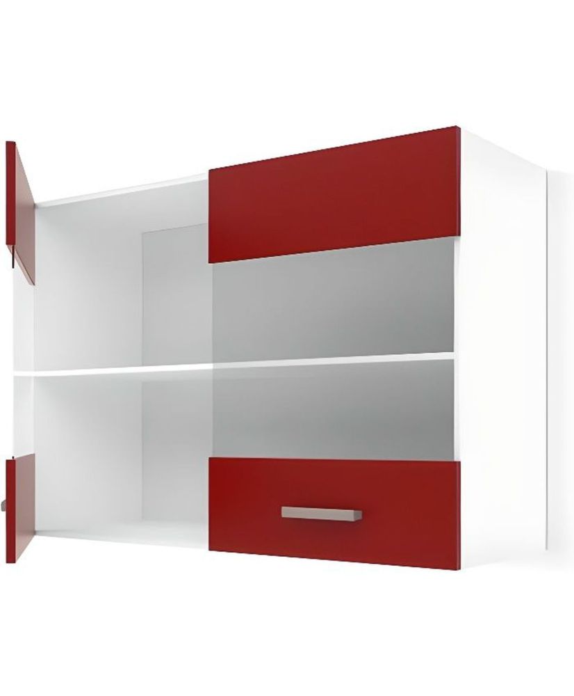 ULTRA Meuble haut vitre de cuisine 80 cm - Rouge mat ULTRA Meuble haut vitre de cuisine 80 cm - Rouge mat