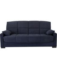 Canapé clic clac 3 places - Bleu - Matelas 14 cm - 223 x 96 x 103 cm - MEGAN