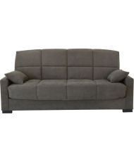 Canapé clic clac 3 places - Taupe - Matelas 17 cm - 223 x 96 x 103 cm - MEGAN