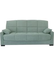 Clic clac 3 places MEGAN 14 - Tissu Soro vert amande - Avec accoudoirs - Couchage 130 x 190 cm - 223 x 96 x 103 cm