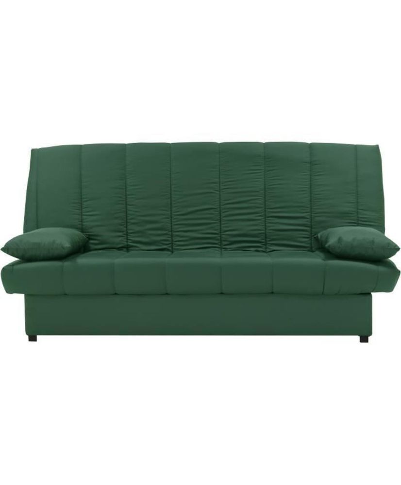 Banquette clic clac 3 places - Tissu 100% coton Vert - 190 x 92 cm - MILA Banquette clic clac 3 places - Tissu 100% coton Vert - 190 x 92 cm - MILA
