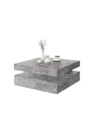 Table basse carrée pivotante - Panneau de particules - béton gris clair - Classique - 78 x 78 x 35,4 cm