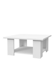 Mesa de centro de melamina Particulate - Blanco mate - 67 x 67 x 31 cm