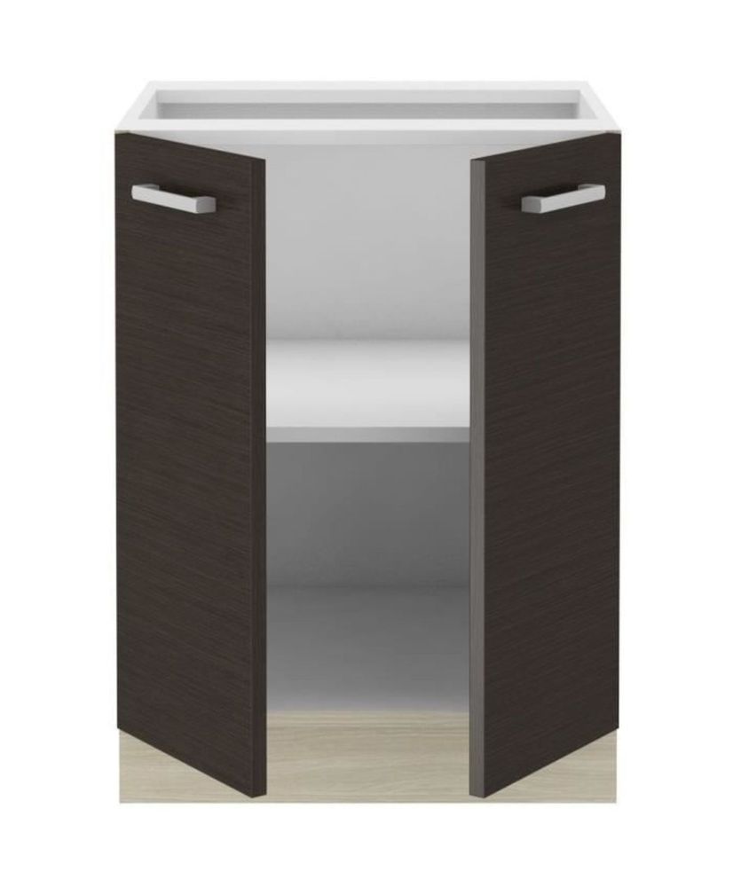 Meuble bas - 2 Portes battantes - Mélaminé - chêne foncé - 60 x 52 x 82 cm Meuble bas - 2 Portes battantes - Mélaminé - chêne foncé - 60 x 52 x 82 cm