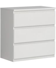 CHELSEA Kommode mit 3 Schubladen – Mattweiß – 77,2 x 42 x 79,9 cm