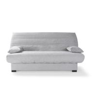 Banquette clic clac 3 places - Matelas 17 cm - Tissu gris clair - 199 x 96 x 103 cm - CHLoe