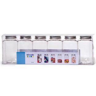  6 flacons plastique - bouchon métal 