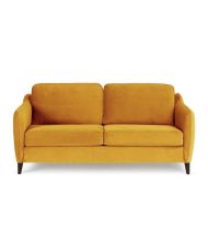 Divano trasformabile a 3 posti HEXAGONE - Velluto ocra - Express Sleeping - 182 x 85 x 97 cm - CLYDE