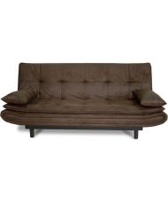 Banquette clic-clac DARIUS - Tissu Marron - 194 x 121 x 83 cm