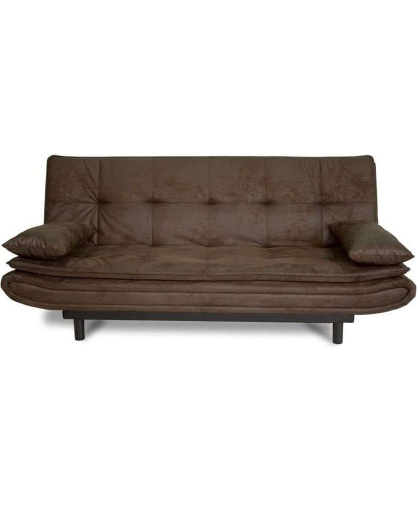 Banquette clic-clac DARIUS - Tissu Marron - 194 x 121 x 83 cm Banquette clic-clac DARIUS - Tissu Marron - 194 x 121 x 83 cm