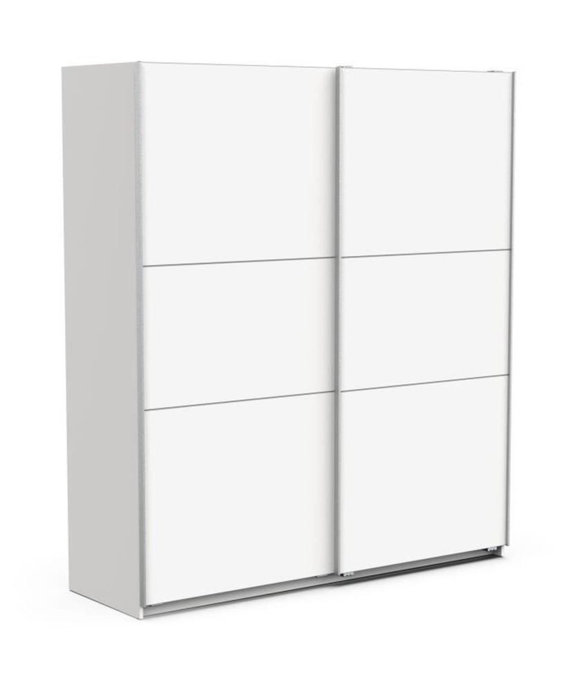 Mattweißer Kleiderschrank – 2 Schiebetüren – L, 178,1 x 59,9 x 203 cm Mattweißer Kleiderschrank – 2 Schiebetüren – L, 178,1 x 59,9 x 203 cm