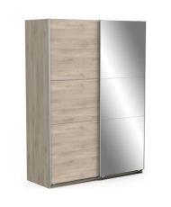  Kronberg oak wardrobe - 2 sliding doors + mirror - 148 x 59.8 x 203 cm